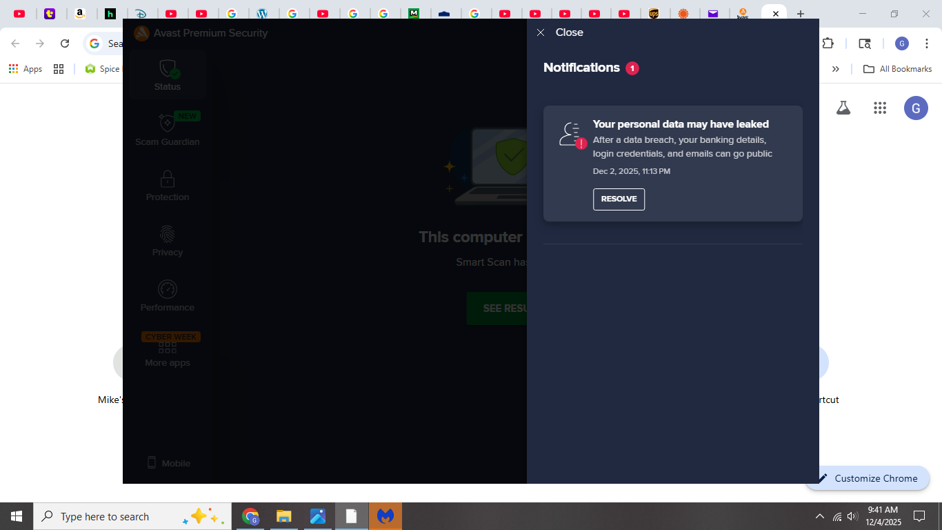 Today is a light day for notifications, it is usually indicating like 10 or so warnings.